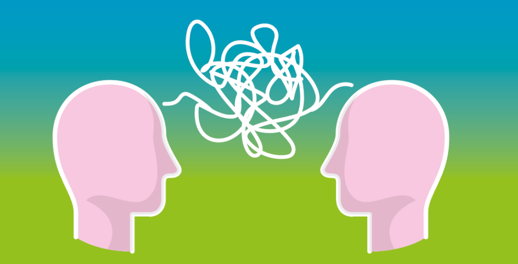 drawing of two heads connected